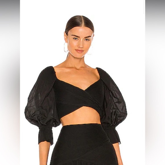 Zimmerman pleated black crop top. - Picture 1 of 13